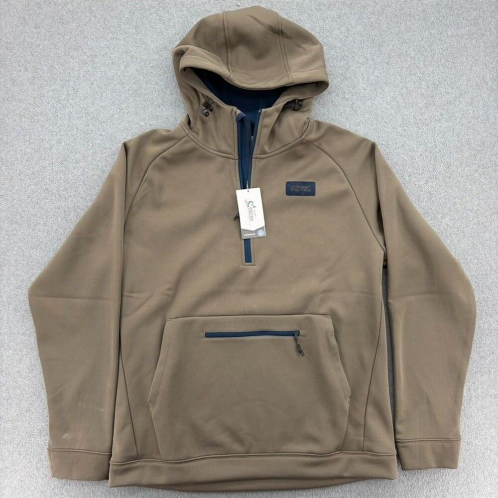 World Wide Sportsman Daybreak Hoodie Mens M Birch UPF 50 Fishing Pullover NWT